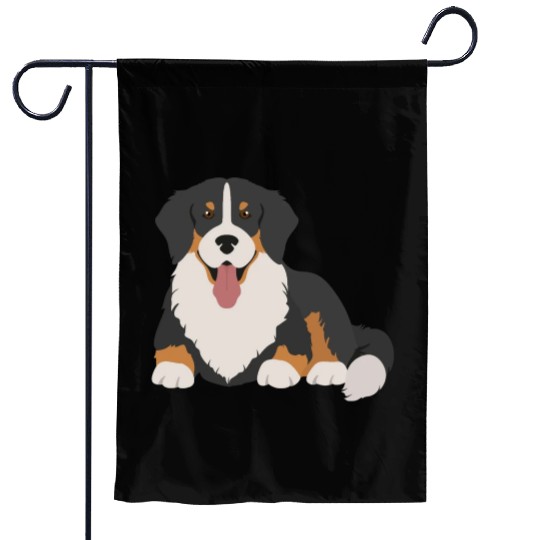 Bernese Mountain Dog Face Garden Flags