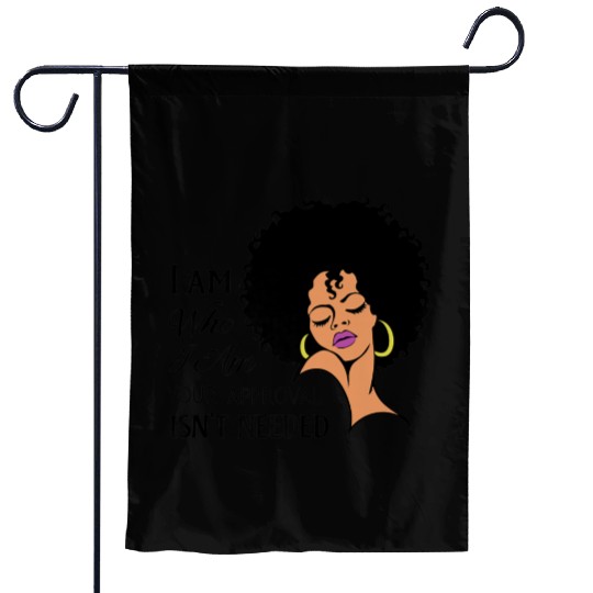 Black Queen Lady Curly Natural African American Garden Flags