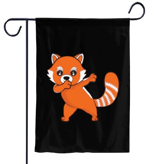 Dabbing Red Panda Cherry Blossoms Bamboo Garden Flags
