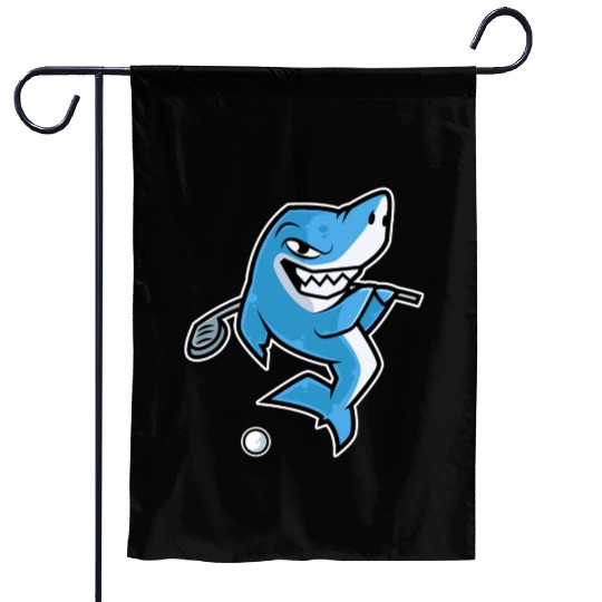Shark Golf Player Golfer Golfing Funny Kids Boys Garden Flags