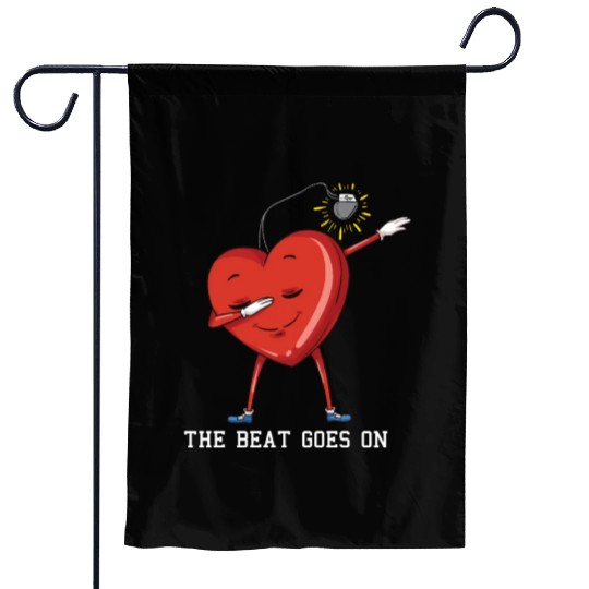The Beat Goes On Dabbing Heart With Pacemaker Reci Garden Flags