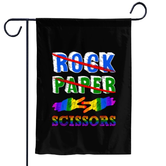 Rock Paper Scissors Lesbian Couple LGBTQ Pride Mon Garden Flags