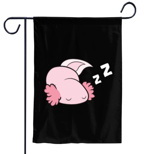 Axolotl Mexican Salamander Relaxing Tired Axolotl Garden Flags