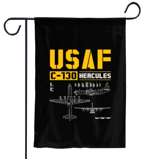 C 130 Hercules US Airborne Fighter Pilot Garden Flags