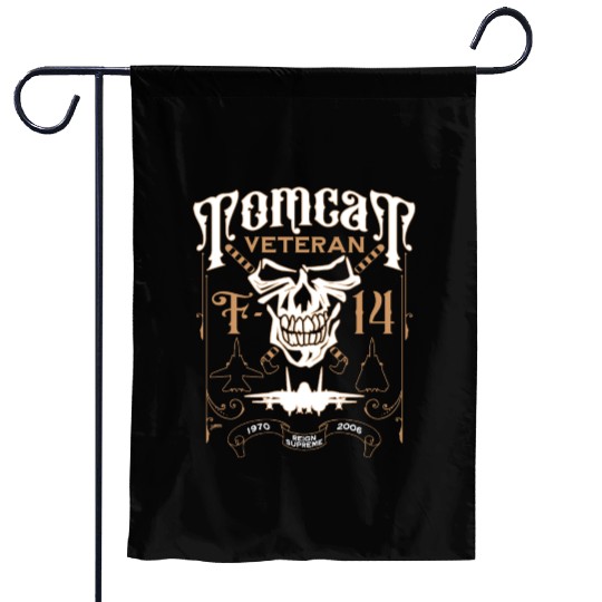 F-14 Tomcat Veteran Aviation Skull 1970 to 2006 Garden Flags