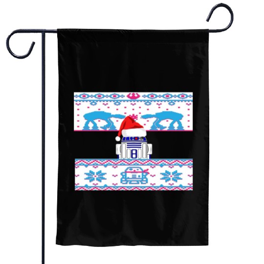 R2D2 Ugly Christmas Sweater Garden Flags