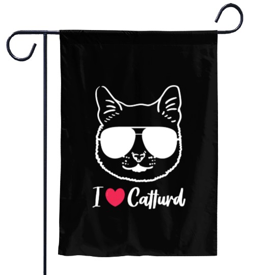 I Love Catturd Funny Garden Flags