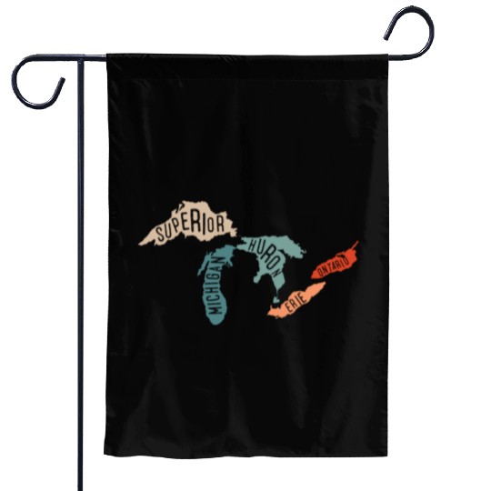 Great lakes USA, Michigan Lake Erie Lake Garden Flags