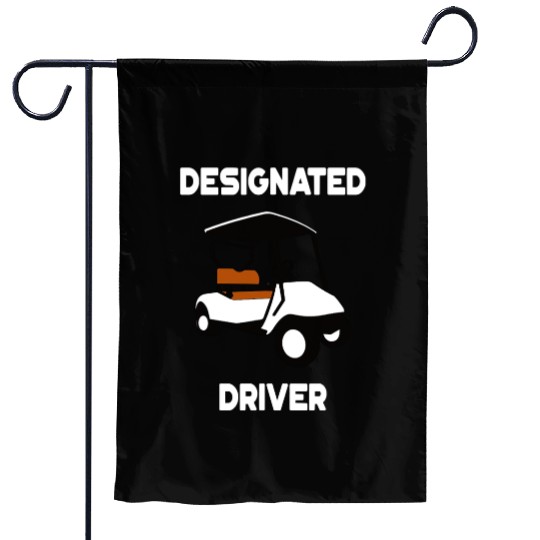 Designated Driver Garden Flags Funny Golf Cart Golfers