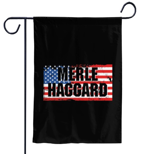 Vintage Graphic Merle Haggard On Flag Garden Flags