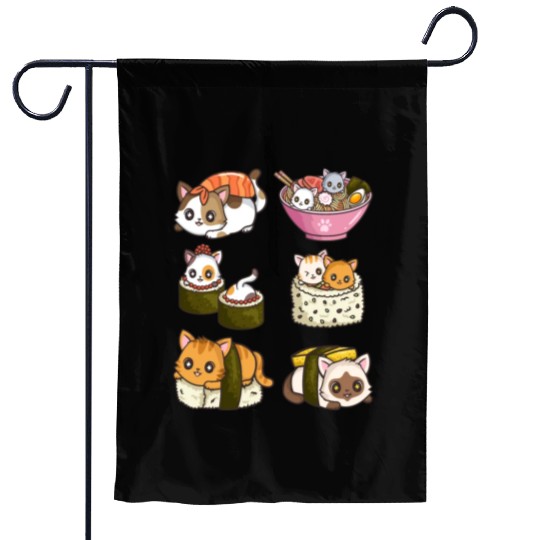 Sushi Cat Japanese Anime Garden Flags