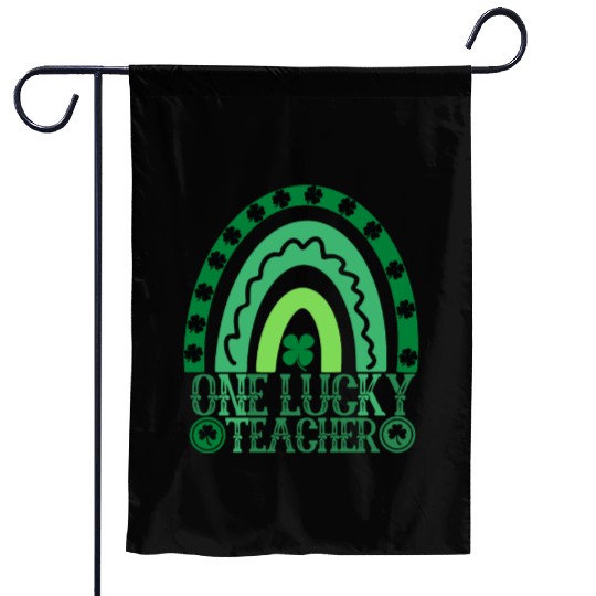 One Lucky Teacher Rainbow St Patrick’s Day Garden Flags