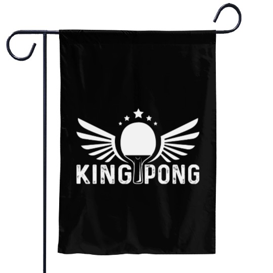 Funny Ping Pong Distressed King Pong Table Tennis Garden Flags