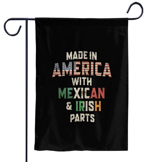 Mexican And Irish Made In America Mix Heritage Vin Garden Flags