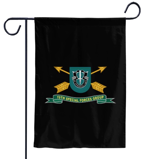 Army 19th Special Forces Group Flash w Br Ribbon Garden Flags