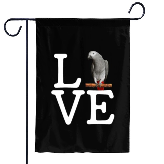 i love my grey parrot, african grey parrot Garden Flags