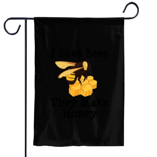 I Love Bees Honey Bee Beekeeping Beekeeper Garden Flags