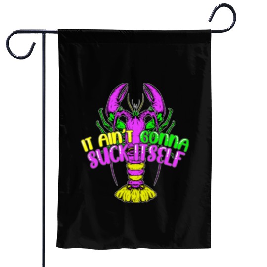 Funny Lobster Mardi Gras Garden Flags