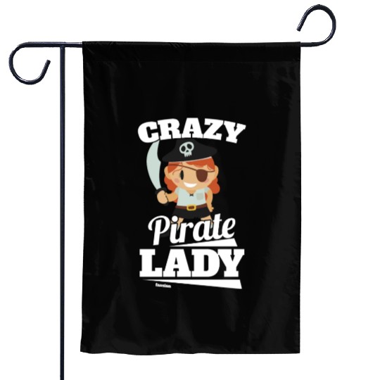 Crazy Pirate Lady Garden Flags