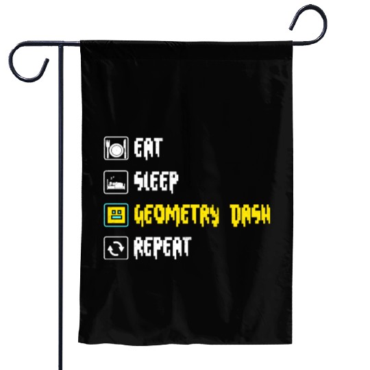 Eat sleep geometry dash repeat retro Jumper Repeat Garden Flags