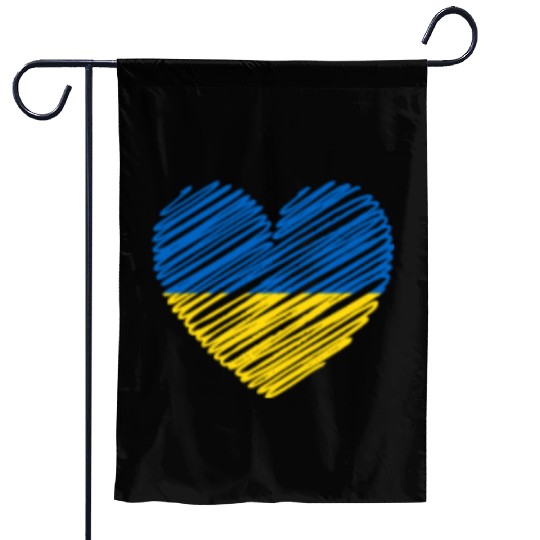 I Stand With Ukraine Ukrainian Heart Flag Garden Flags