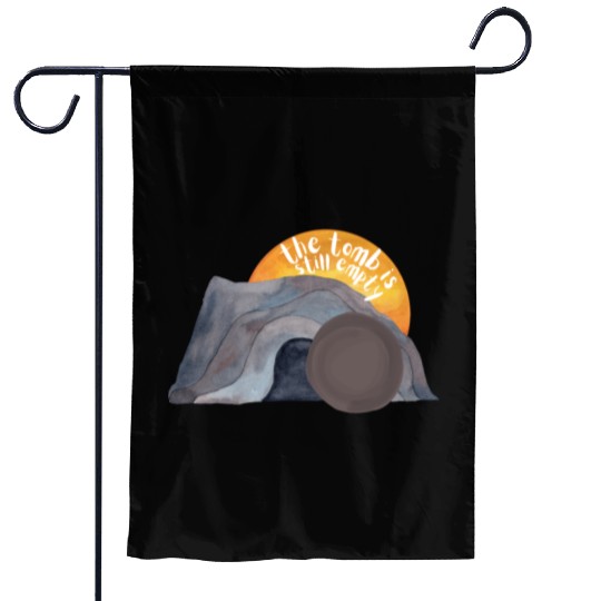 The tomb was empty Christian easter sunset Garden Flags