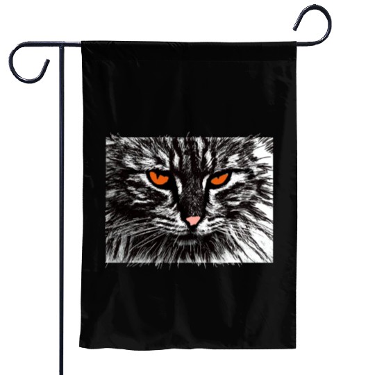 funny cat face Garden Flags