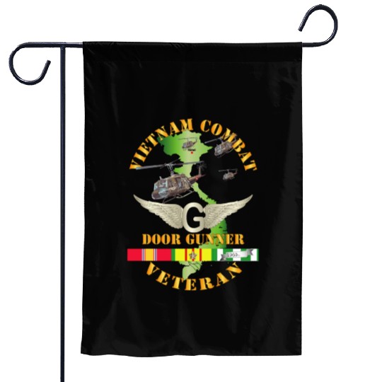 Army Vietnam Combat AVN Vet Door Gunner Air Assaul Garden Flags