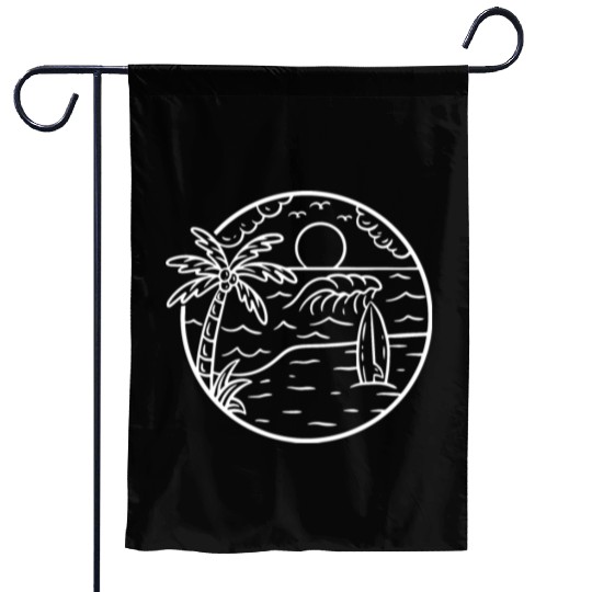 Beach Wave View Sunrise Nature Garden Flags