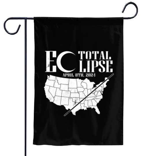 USA Map Path Of Totality 4.8.24 Total Eclipse Garden Flags