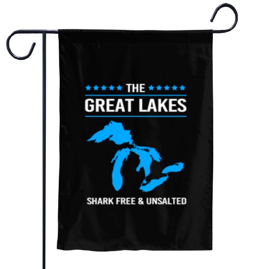 The Great Lakes Shark Free And Unsalted Garden Flags