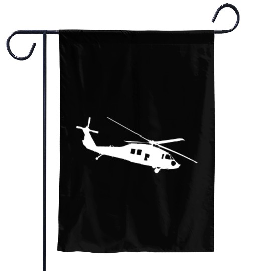 UH-60 Black Hawk Helicopter Silhouette Garden Flags