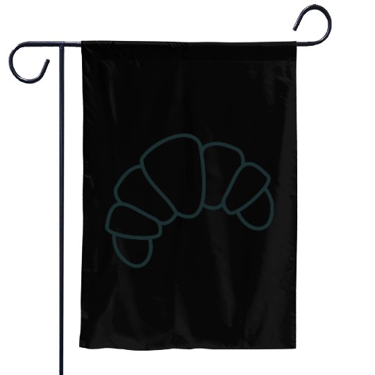 Irregular croissant outline cute food Garden Flags