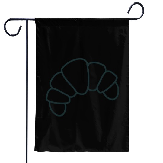 Irregular croissant outline cute food Garden Flags