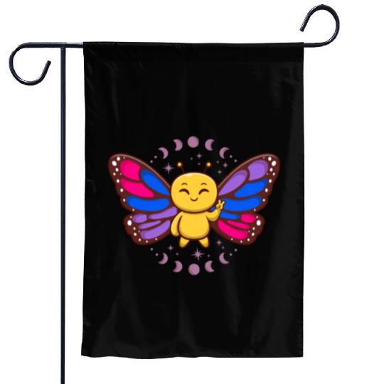 Bisexual Flag Monarch Butterfly Insect Subtle Garden Flags