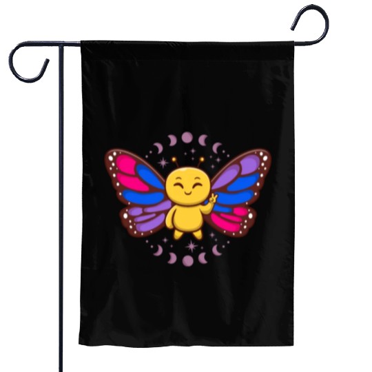 Bisexual Flag Monarch Butterfly Insect Subtle Garden Flags