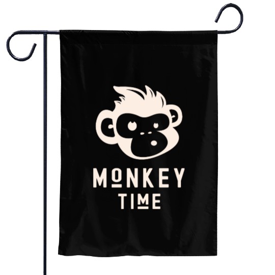 It's Monkey Time Cute Funny Monkey Face Garden Flags