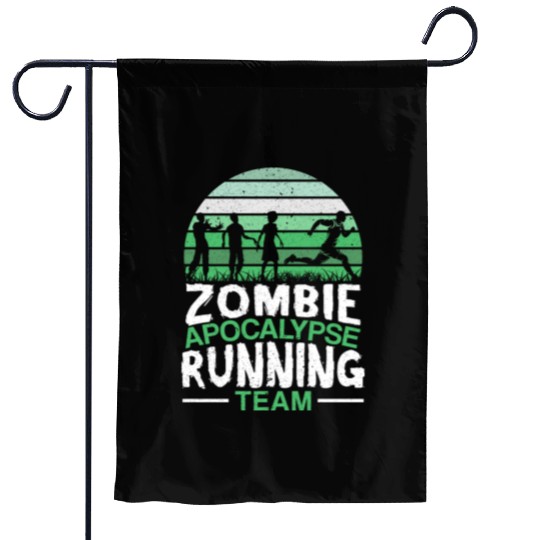 Zombie Apocalypse Running Team Halloween Garden Flags