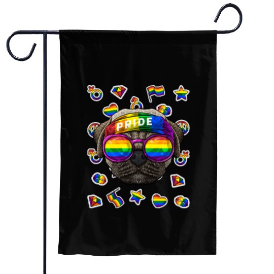 LGBT Pug Gay Pride Month Dog Rainbow Lesbian Garden Flags