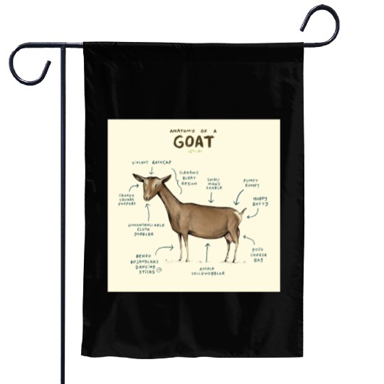 anatomy of a goat greeting card Garden Flags