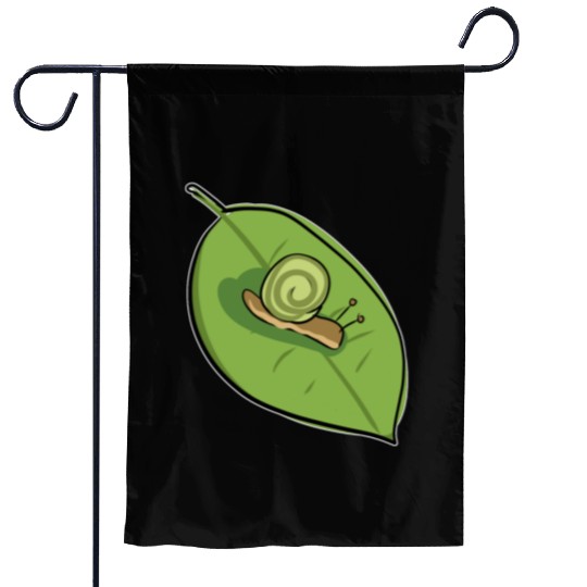 nature biology leaf snail icon Garden Flags