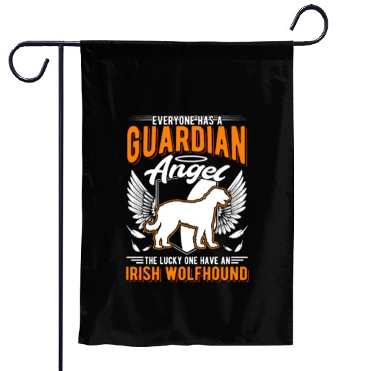 Irish Wolfhound Guardian Angel Garden Flags