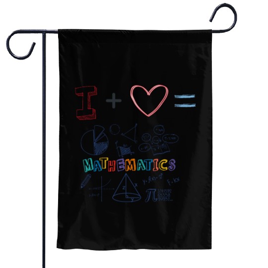 i love math Garden Flags