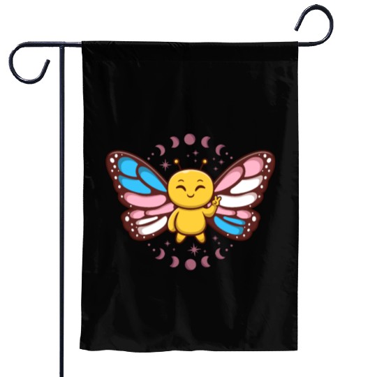 Transgender Monarch Butterfly Trans Subtle Pride Garden Flags