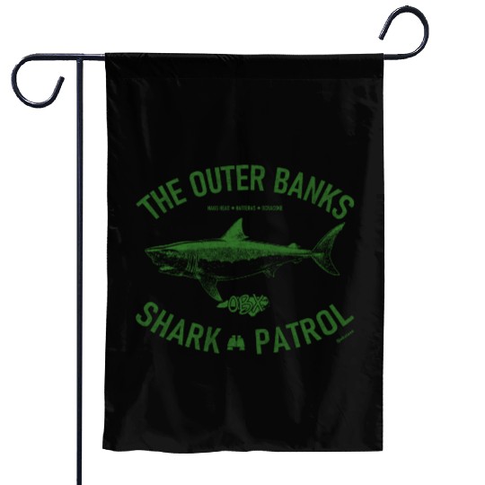 OBX Shark Patrol OBX Vintage Green Garden Flags