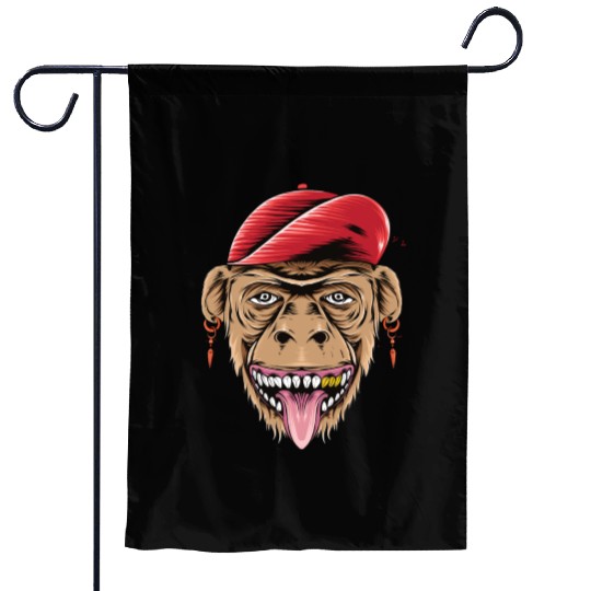 happy monkey head for Garden Flags