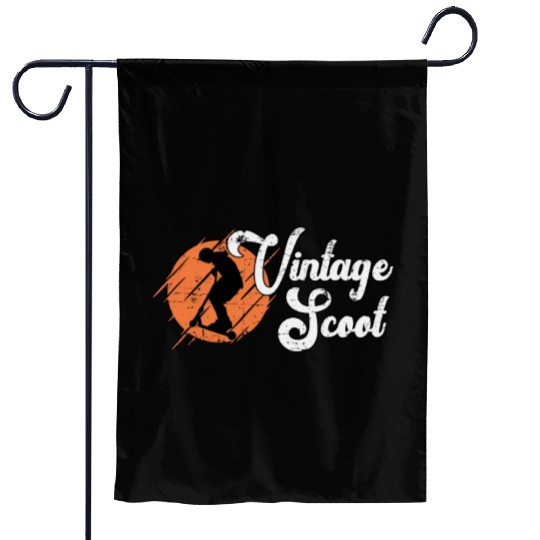 Scooter Driver Vintage Scoot Escooter Stunt Retro Garden Flags