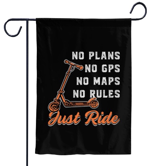 Scooter Driver Just Ride Stunt Retro Vintage Funny Garden Flags