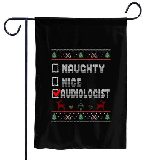 Naughty Nice Audiologist, Matching Christmas Garden Flags