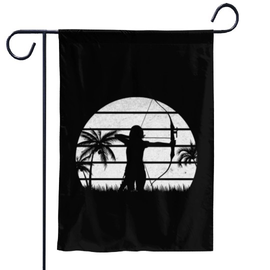 Archery Woman Archer Archery Bow & Arrow Archery Garden Flags